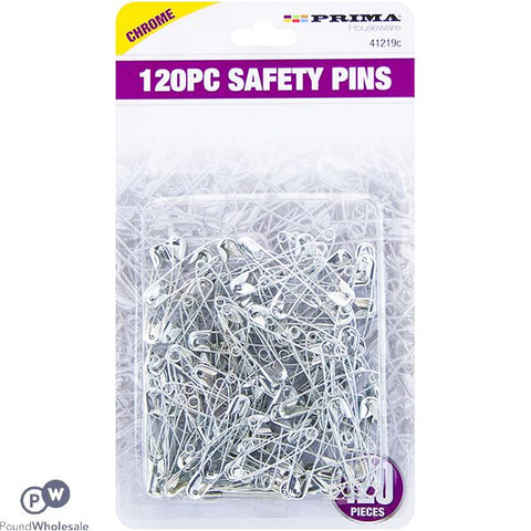 Prima 120 Safety Pins - Silver