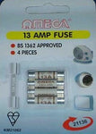 Omega 13 Amp Fuse Pack of 4