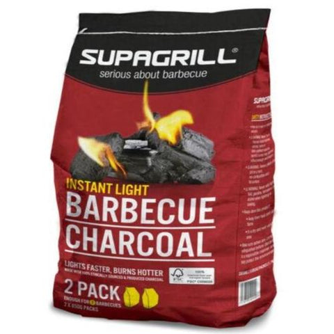 Supagrill Instant Light BBQ Charcoal 2 x 850g Pack