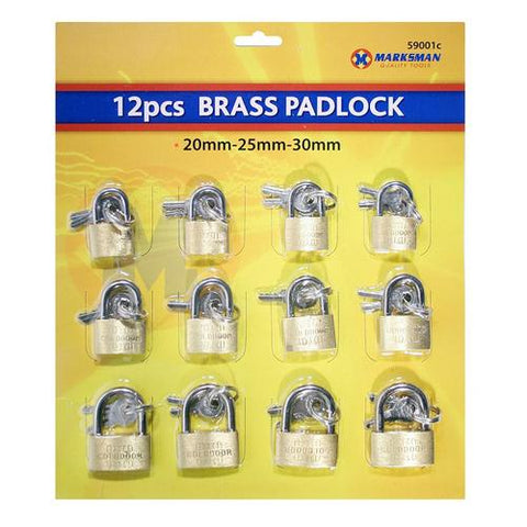 Marksman Brass Padlock 12 Pack.