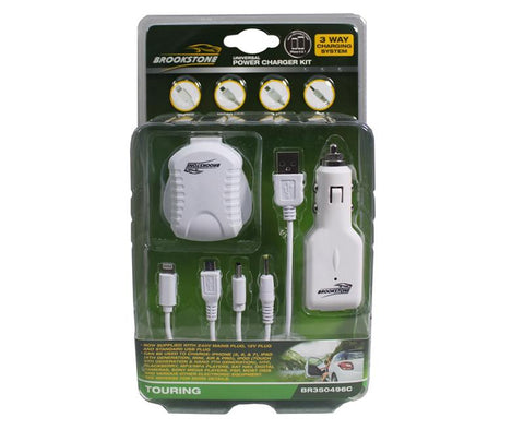 Brookstone Universal Power Charger Kit 3 Way Charging System