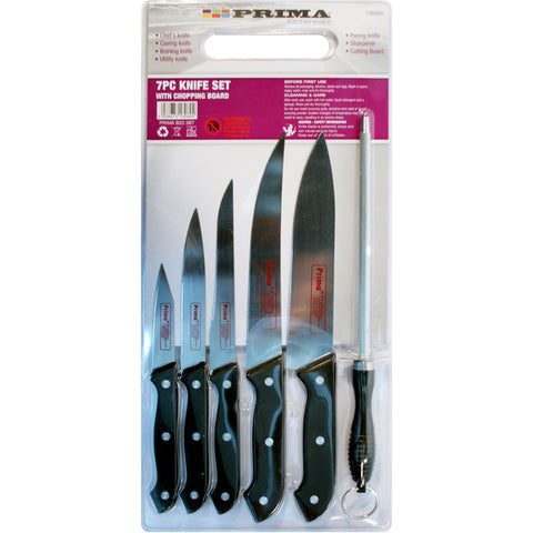 Prima 7pc Knife Set with Chopping Board